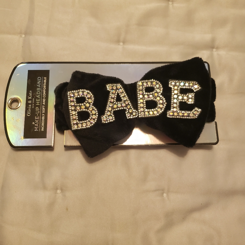 New Olivia and Kate Make Up Headband  with Rhinestone 'Babe' Design